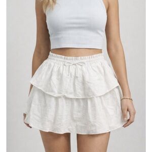 Stoney Clover for Target White Mini Skirt Tiered Size Medium